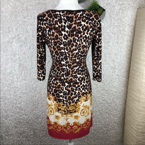 Boston Proper Regal Leopard Print Dress | S - Picture 3 of 7